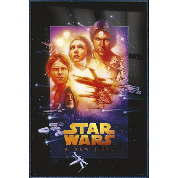 Star Wars: Episode IV - A New Hope - Framed Movie Poster (Special Edition - Regular Style) (Size: 24" X 36") (Orbit Blue Aluminum Frame)