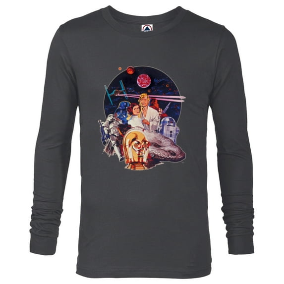 Star Wars Episode IV: A New Hope Vintage Movie Art - Long Sleeve T-Shirt for Men - Customized-Charcoal Heather