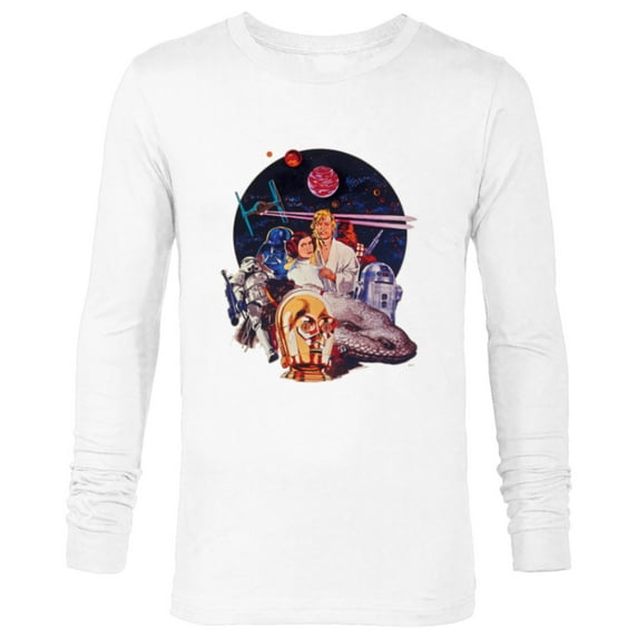 Star Wars Episode IV: A New Hope Vintage Movie Art - Long Sleeve T-Shirt for Men - Customized-White