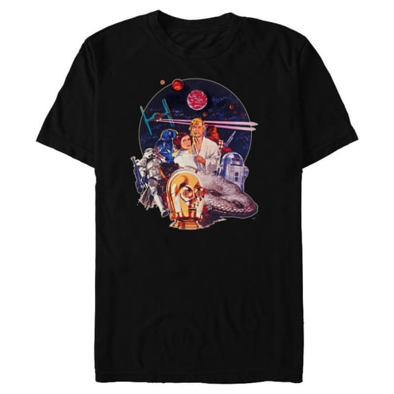 Star Wars Episode IV: A New Hope Vintage Movie Art - Short Sleeve Blended T-Shirt for Adults - Customized-Black