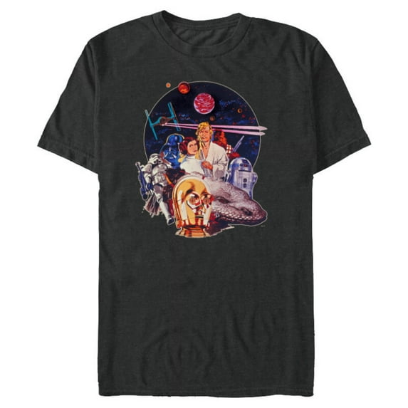 Star Wars Episode IV: A New Hope Vintage Movie Art - Short Sleeve Blended T-Shirt for Adults - Customized-Dark Heather