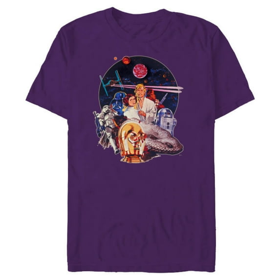 Star Wars Episode IV: A New Hope Vintage Movie Art - Short Sleeve Blended T-Shirt for Adults - Customized-Purple