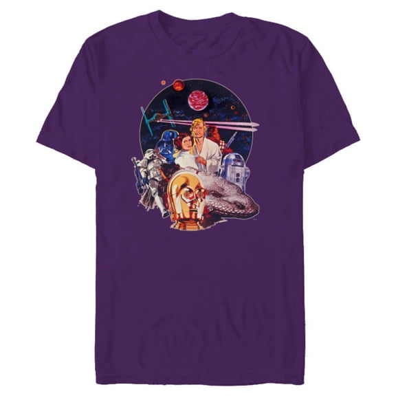 Star Wars Episode IV: A New Hope Vintage Movie Art - Short Sleeve Blended T-Shirt for Adults - Customized-Purple