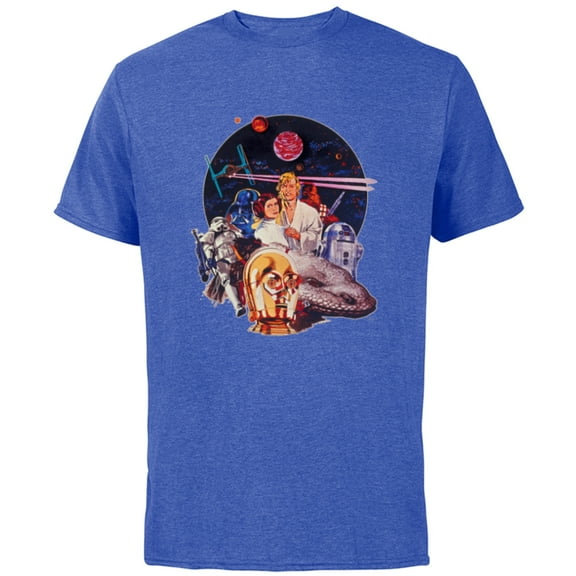 Star Wars Episode IV: A New Hope Vintage Movie Art - Short Sleeve Cotton T-Shirt for Adults - Customized-Royal Heather