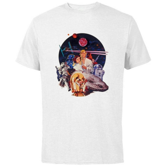 Star Wars Episode IV: A New Hope Vintage Movie Art - Short Sleeve Cotton T-Shirt for Adults - Customized-White