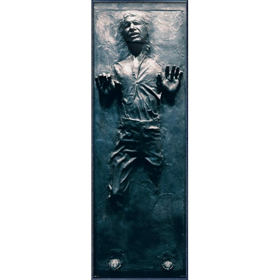 Star Wars: Episode VI - Framed Door Movie Poster (Han Solo In Carbonite) (Size: 22" X 63") (Orbit Blue Aluminum Frame)