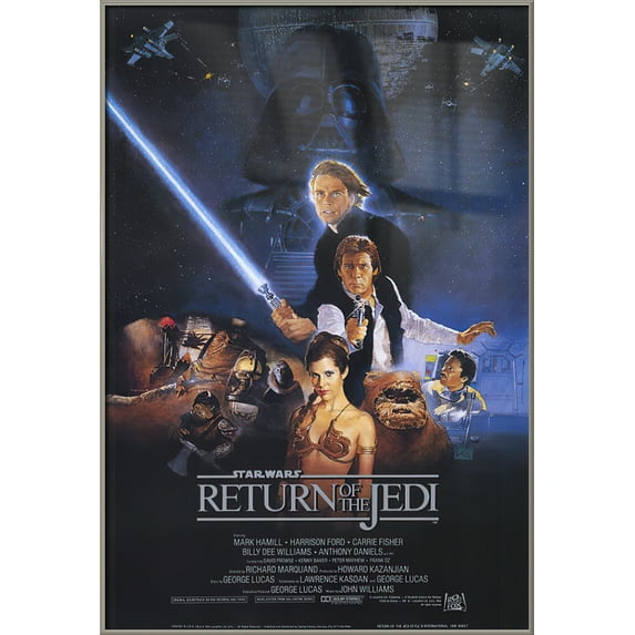 Star Wars: Episode VI - Framed Return Of The Jedi - Movie Poster (Regular Style B) (Size: 27" X 40") (Brushed Champagne Aluminum Frame)