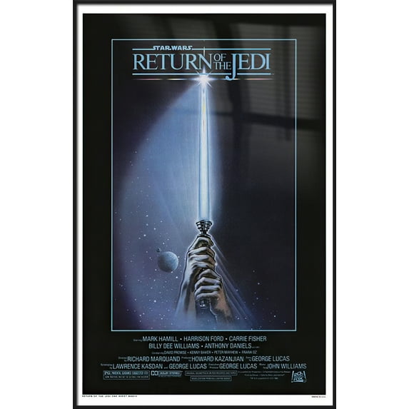 Star Wars: Episode VI - Return Of The Jedi - Framed Movie Poster (Advance Style "A" - Lightsaber) (Size: 27" X 40") (Black Aluminum Frame)