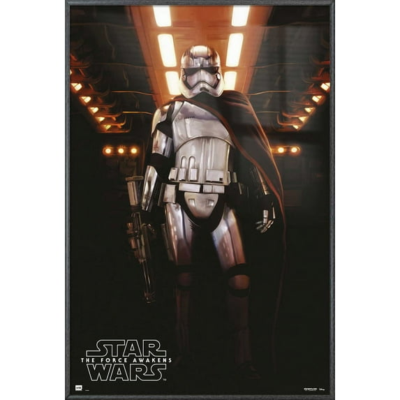 Star Wars: Episode VII - The Force Awakens - Framed Movie Poster (Captain Phasma - Solo) (Metallic Anthracite Plastic Frame)