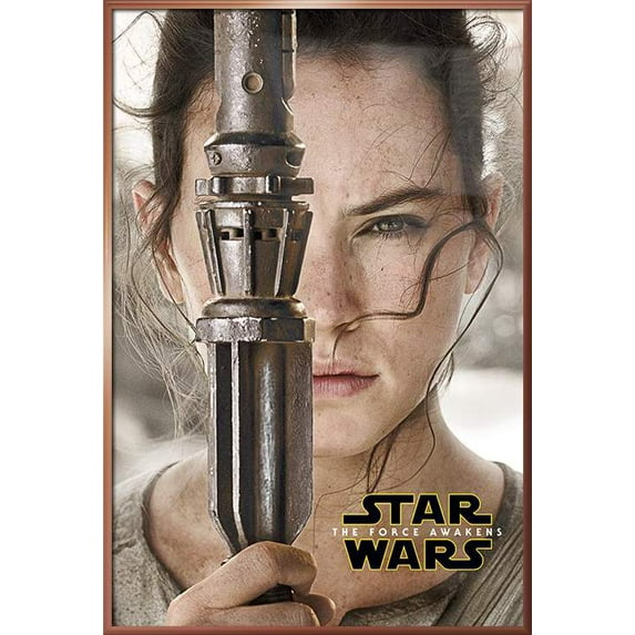 Star Wars: Episode VII - The Force Awakens - Framed Movie Poster / Print (Rey Teaser) (Size: 24" x 36")