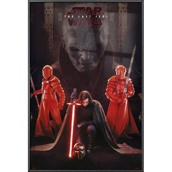 Star Wars: Episode VIII - The Last Jedi - Framed Movie Poster (Supreme Leader Snoke & Praetorian Guard & Kylo Ren) (Metallic Anthracite Plastic Frame)