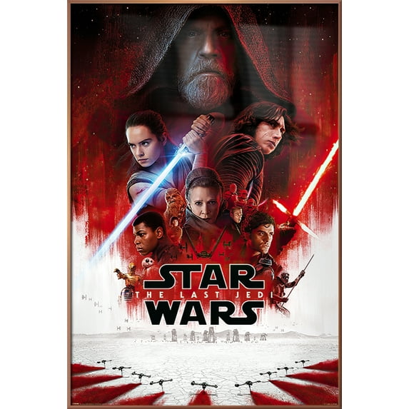 Star Wars: Episode VIII - The Last Jedi - Framed Movie Poster (Regular Style) (Size: 25" X 37") (Shiny Copper Aluminum Frame)