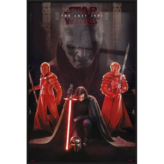 Star Wars: Episode VIII - The Last Jedi - Framed Movie Poster (Supreme Leader Snoke & Praetorian Guard & Kylo Ren) (Black Aluminum Frame)