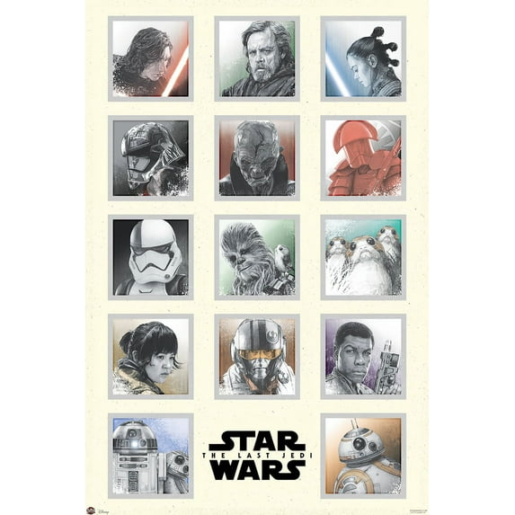 Star Wars: Episode VIII - The Last Jedi - Movie Poster (Character Grid)