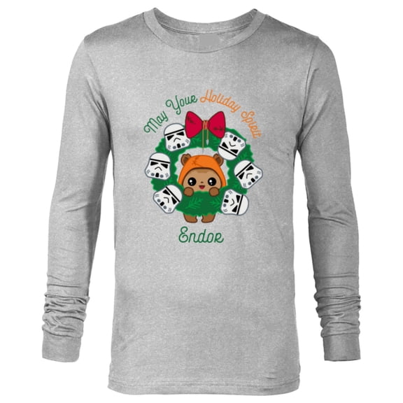 Star Wars Ewok Christmas May Your Holiday Spirit Endor Cute - Long Sleeve T-Shirt for Men - Customized-Athletic Heather