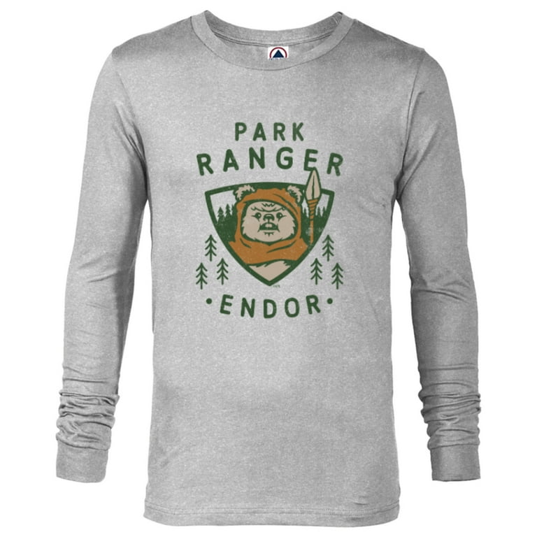 Star Wars Ewok Park Ranger Endor Long Sleeve T Shirt for Men Customized Athletic Heather