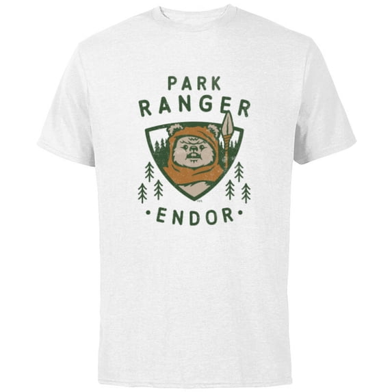 Star Wars Ewok Park Ranger Endor - Short Sleeve Cotton T-Shirt for Adults - Customized-White
