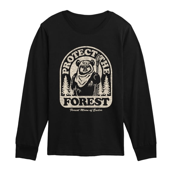 Star Wars - Ewok Protect The Forest - Youth Boys Long Sleeve Graphic T-Shirt