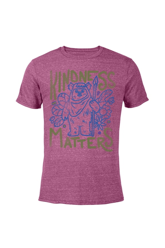 Ewok Wicket Kindness Matters Earth Day Distressed - Short Sleeve Blended T-Shirt for Adults - Customized-Purple