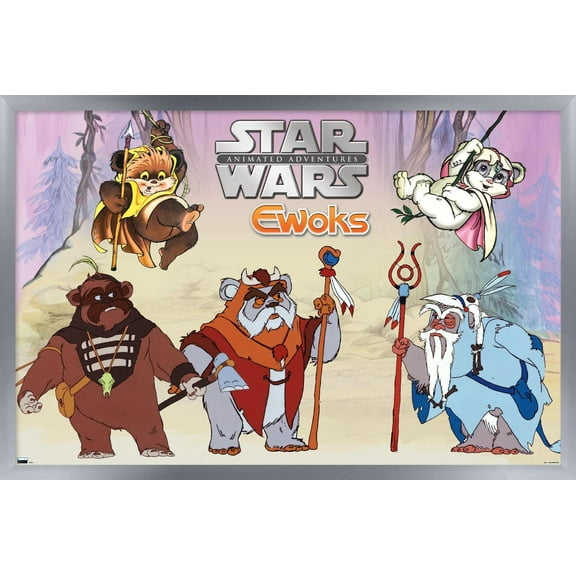 Star Wars: Ewoks - Group Wall Poster, 14.725" x 22.375", Framed