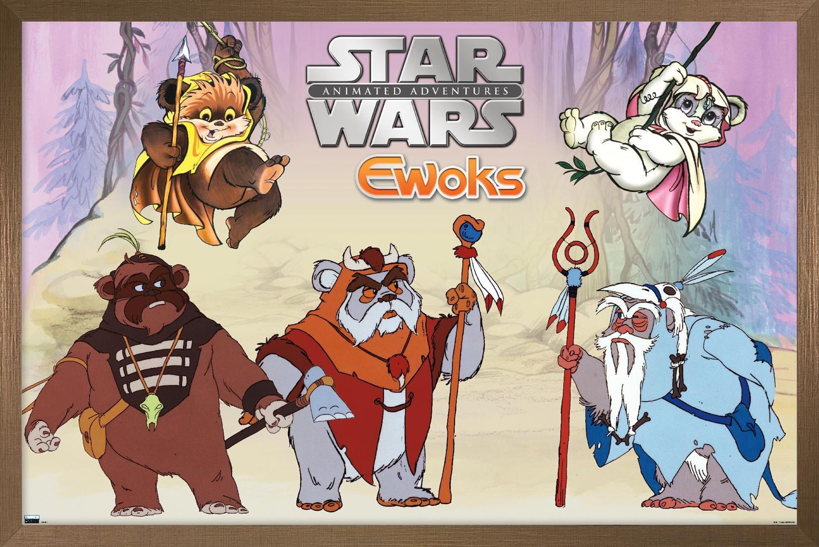 Star Wars: Ewoks - Group Wall Poster, 22.375" x 34", Framed