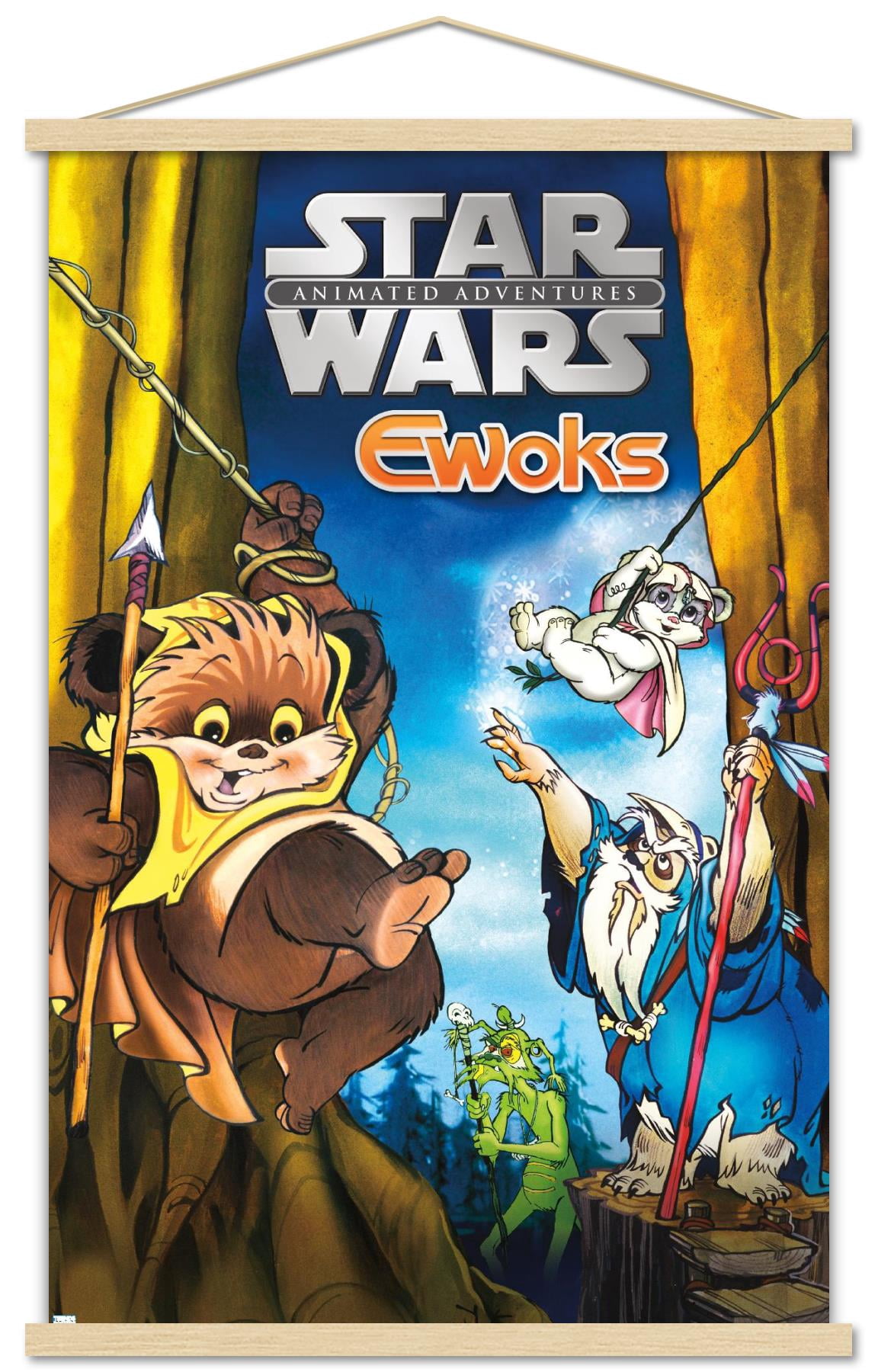 Star Wars: Ewoks - Key Art Wall Poster with Wooden Magnetic Frame, 22.375" x 34"