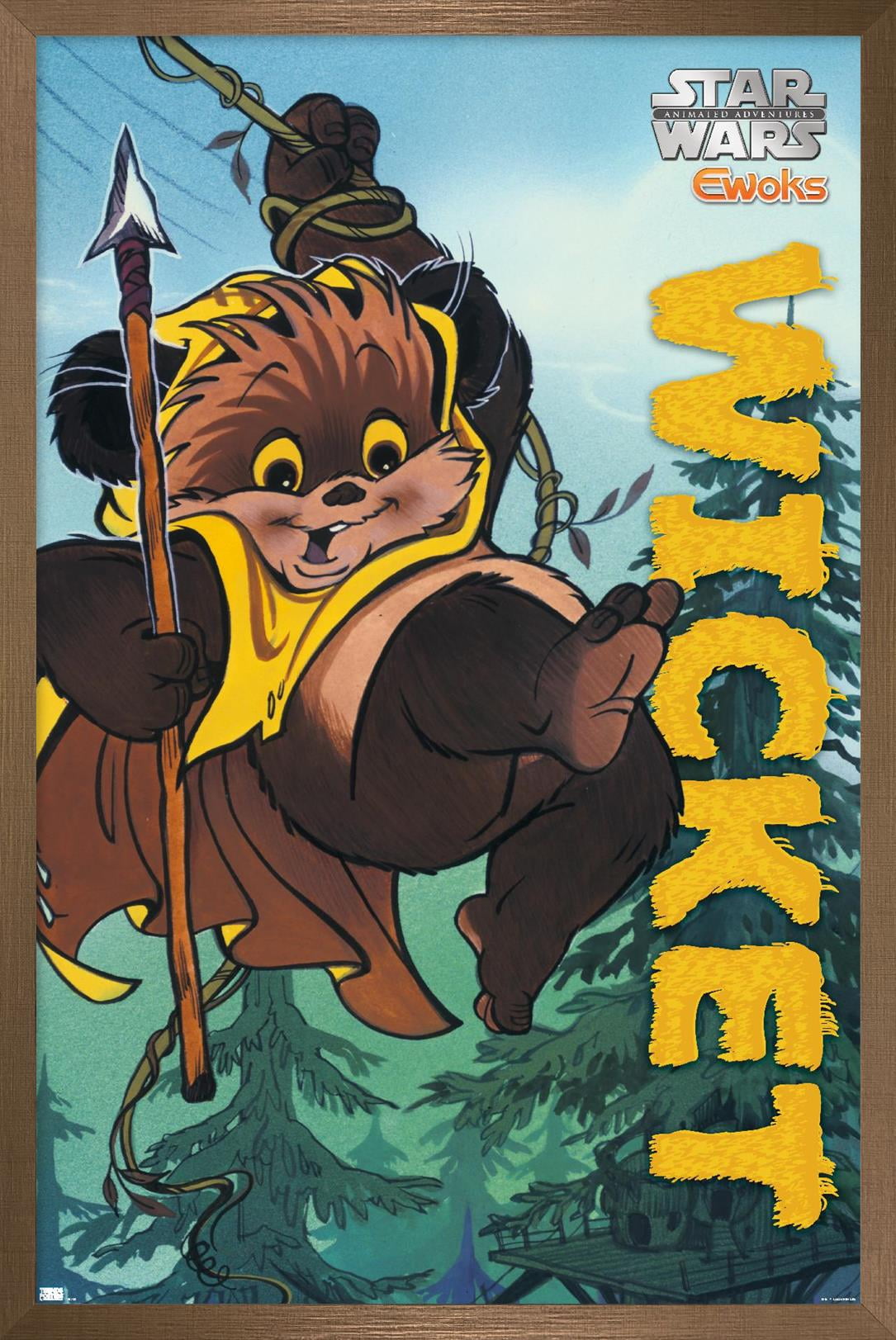 Star Wars: Ewoks - Wicket Wall Poster, 22.375" x 34", Framed