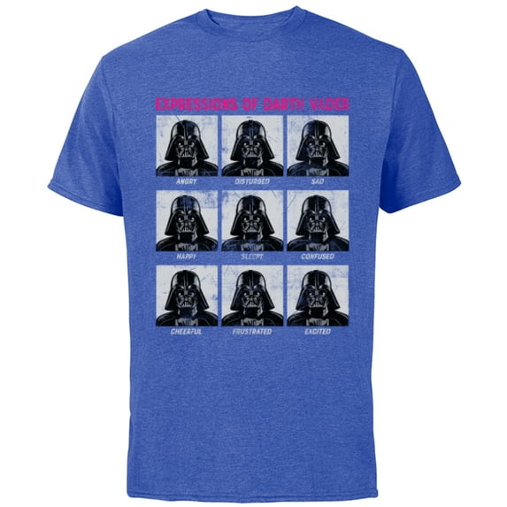 Star Wars Expressions of Darth Vader Funny - Short Sleeve Cotton T-Shirt for Adults -Customized-Royal Heather