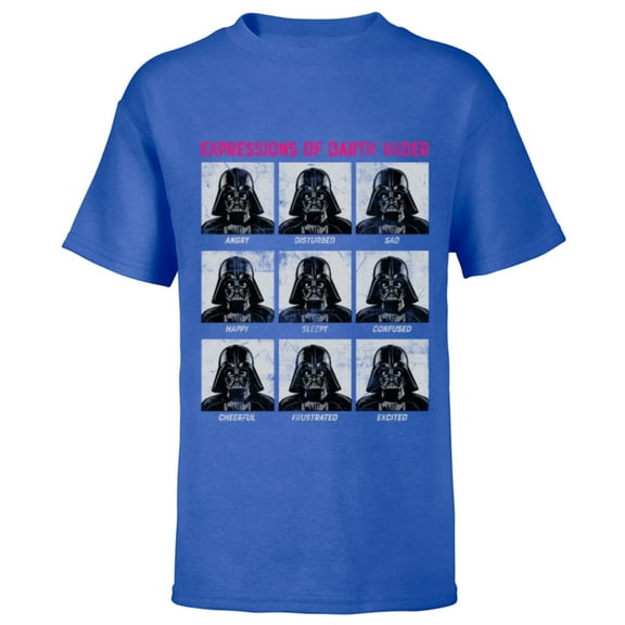 Star Wars Expressions of Darth Vader Funny - Short Sleeve T-Shirt for Kids -Customized-Royal