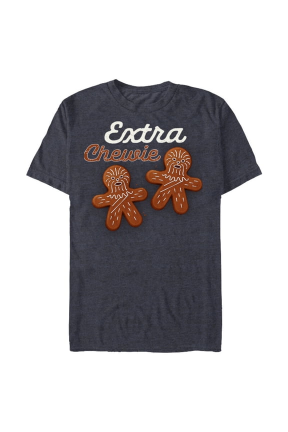 Extra Chewie Chewbacca Gingerbread Funny Holiday - Short Sleeve Blended T-Shirt for Adults - Customized-Navy Heather
