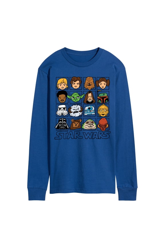 - Yoda and Friends Face Grid - Men's Long Sleeve Tee