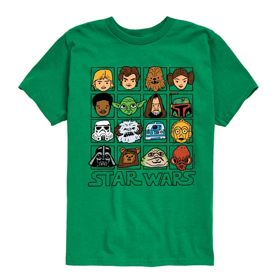 Star Wars - Yoda and Friends Face Grid - Toddler And Youth Short Sleeve Tee
