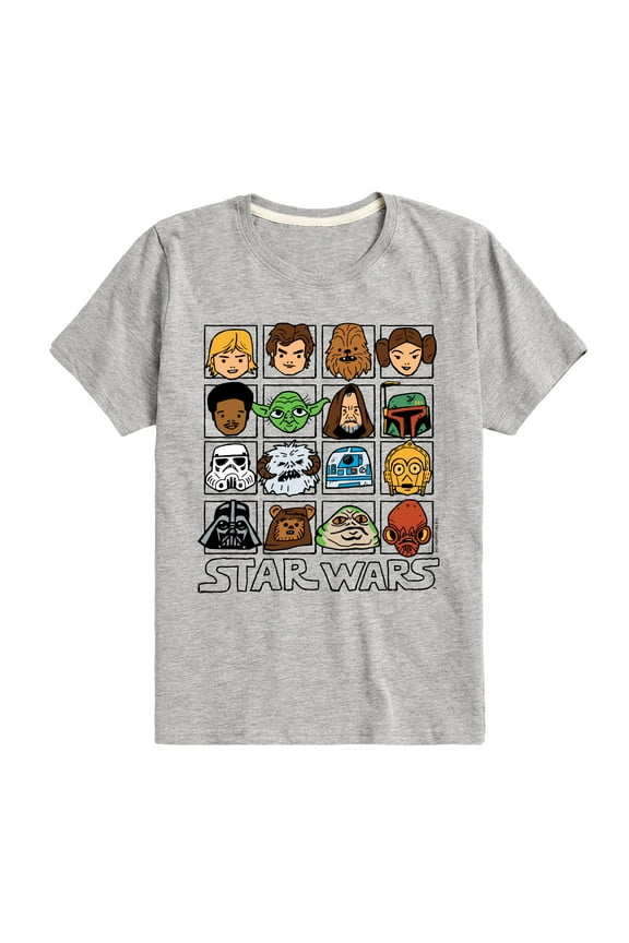- Yoda and Friends Face Grid - Toddler And Youth Short Sleeve Tee