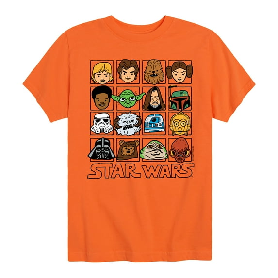 Star Wars - Yoda and Friends Face Grid - Toddler And Youth Short Sleeve Tee