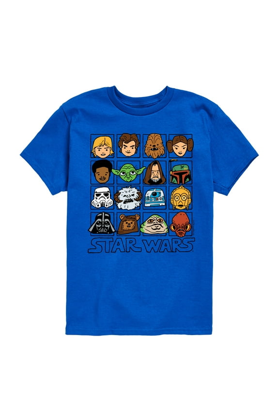 - Yoda and Friends Face Grid - Toddler And Youth Short Sleeve Tee