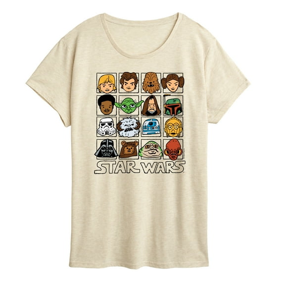 Star Wars - Yoda and Friends Face Grid - Women's Short Sleeve Classic Fit Tee