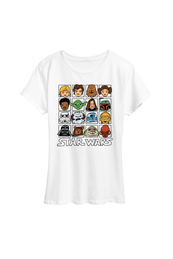 - Yoda and Friends Face Grid - Women's Short Sleeve Classic Fit Tee
