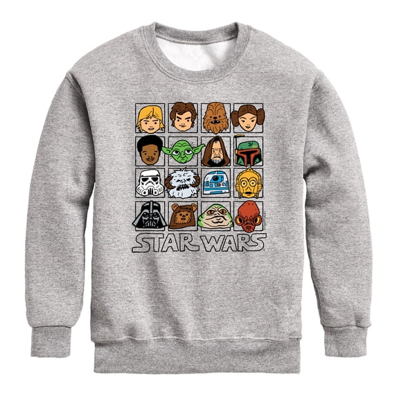 Star Wars - Face Grid Boys' Graphic Long Sleeve Fleece Sweatshirt