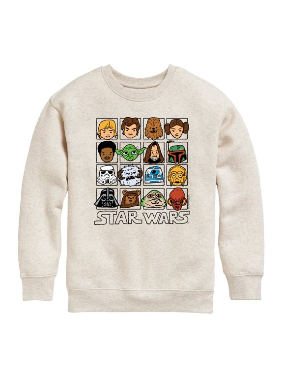 - Face Grid Boys' Graphic Long Sleeve Fleece Sweatshirt