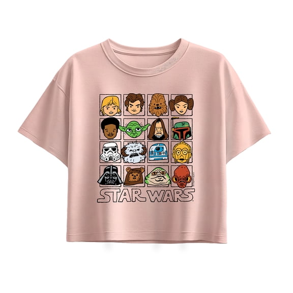 Star Wars - Face Grid - Youth Girls Boxy T-Shirt