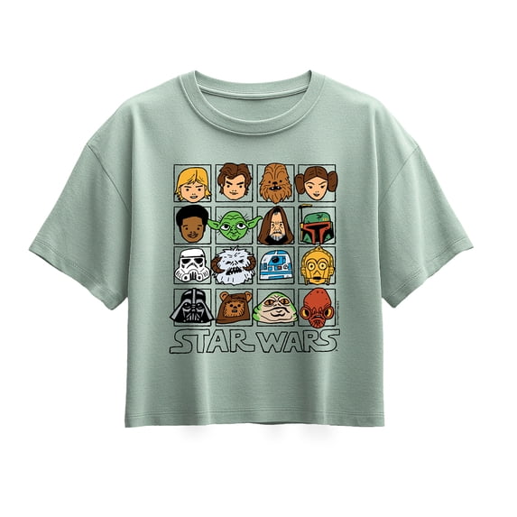Star Wars - Face Grid - Youth Girls Boxy T-Shirt