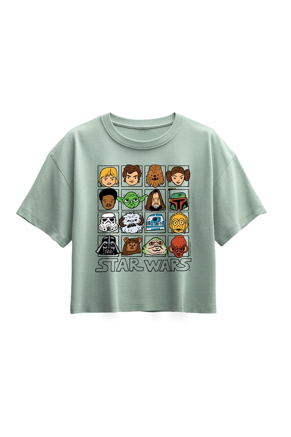 - Face Grid - Youth Girls Boxy T-Shirt