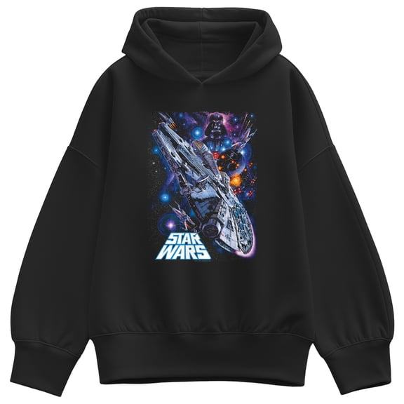 Star Wars - Falcon Poster - Women's Oversized Fleece Hoodie Sweatshirt