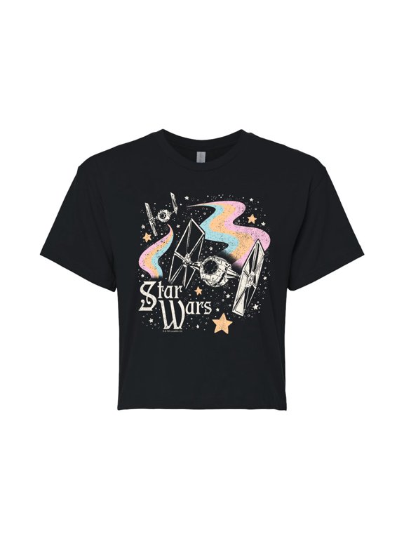 - TIE Fighters Celestial Ships Women's Cropped Graphic T-Shirt