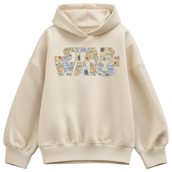 Star Wars - Floral Logo Women's Oversized Fleece Hoodie Sweatshirt