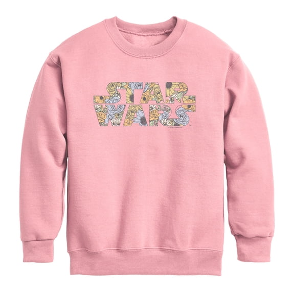 Star Wars - Floral Logo Boys' Graphic Long Sleeve Fleece Sweatshirt