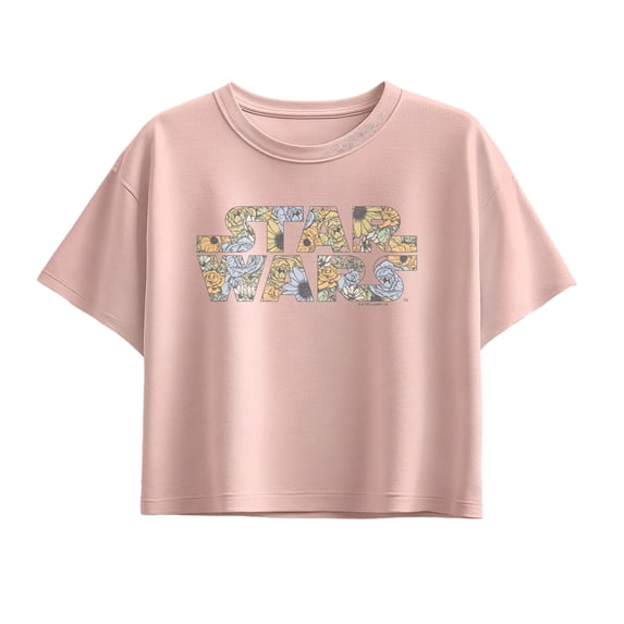 Star Wars - Floral Logo - Youth Girls Boxy T-Shirt