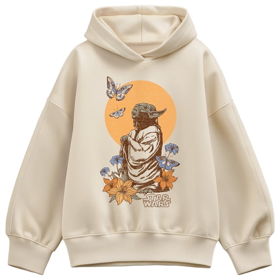 Star Wars - Floral Yoda - Women's Oversized Fleece Hoodie Sweatshirt