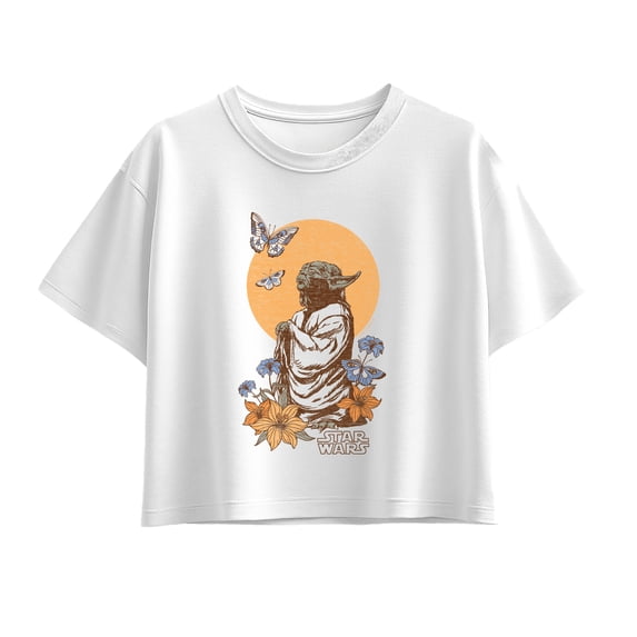 Star Wars - Floral Yoda - Youth Girls Boxy T-Shirt