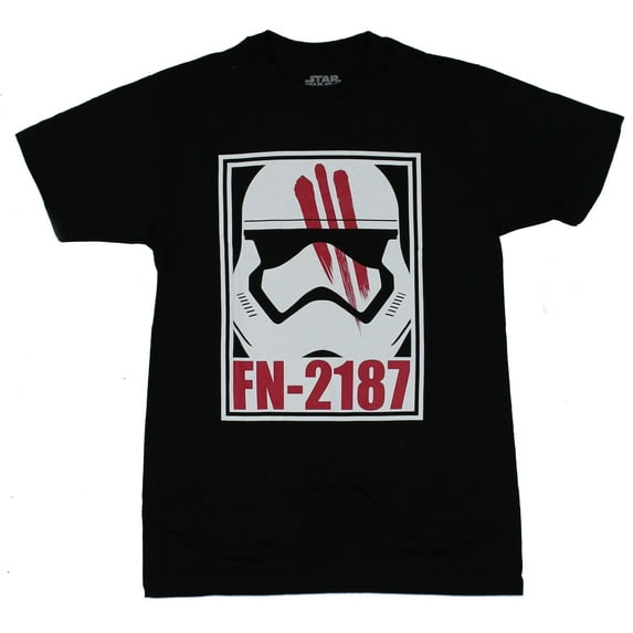 Star Wars Force Awakens Mens T-Shirt - Fn-2187 Finn Blood Streaked Mask Image (Medium)